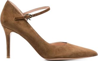 Gianvito Rossi Suede Decollete Schoenen - Dames - Pumps - Bruin - 40 EU - Schoenen