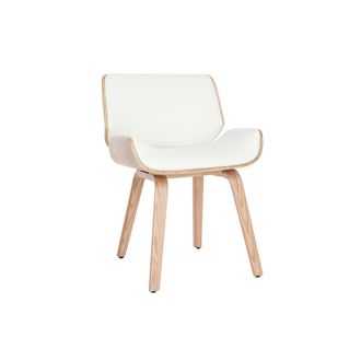 Miliboo Silla Blanca Y Madera Clara Rubbens