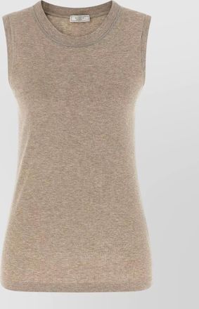 PESERICO punto luce ribbed sleeveless crew neck top