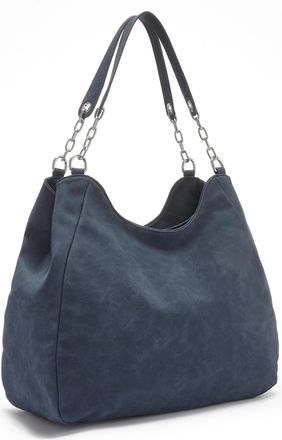 Vivance Henkeltasche VIVANCE Schultertasche, Damen, Gr. B/H/T: 34cm x 30cm x 16cm, blau, Lederimitat, unifarben, Taschen Henkeltasche, Damentasche, Shopper, E