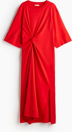 H&M T-Shirt-Kleid mit Twist-Detail - Red