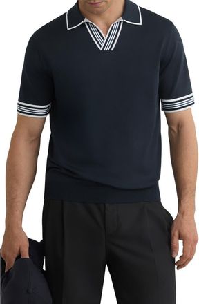 Reiss Poole Tipped Polo in Navy at Nordstrom, Size X-Large