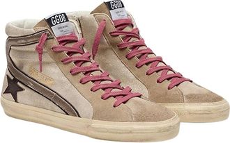 Golden Goose Slide Shimmer Leather & Suede High-Top Slide Sneaker