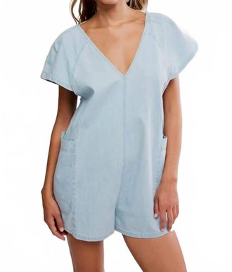 Free People Fall Denim Romper In Blue