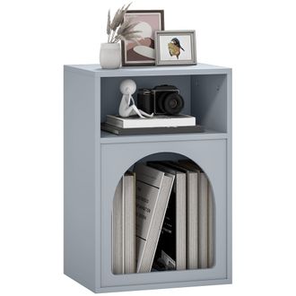 HOMCOM Bedside Table - Modern Bedside Cabinet For Bedroom - Grey | TJ Hughes
