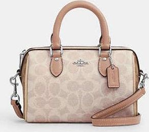 Coach Womens Mini Rowan Crossbody Bag in Blocked Beige | PVC
