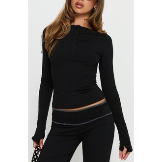 Princess Polly Kobee Mid Rise Jersey Pants in Black /Grey at Nordstrom, Size 12