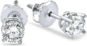 Pompeii3 3/4ct Diamond Studs Screw Back 14K White Gold