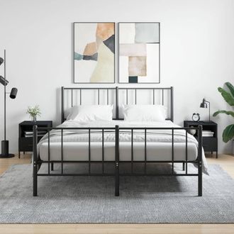 vidaXL Vidaxl - Mesitas De Noche 2 Uds Madera Ingenier&iacute;a Negro 40x35x47,5 Cm