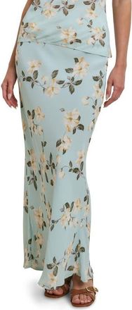 Favorite Daughter The Favorite Floral Georgette Maxi Skirt in Aqua Floral at Nordstrom, Size X-Large