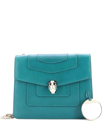 Bulgari Serpenti Forever Square Leather Medium shoulder bag - Groen
