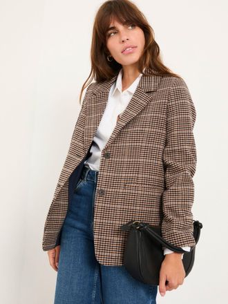Fat Face FatFace Alba Brown Check Blazer