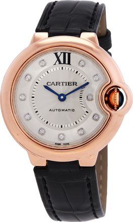 Cartier Pre-owned Cartier Ballon Bleu Silver Dial 18kt Pink Gold Ladies Watch WE902063