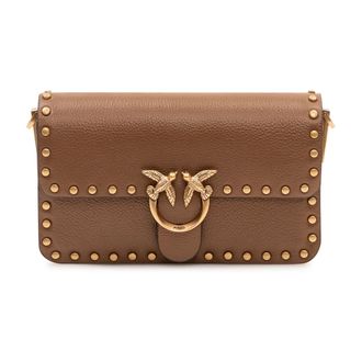 Pinko Pinko, Dames, Tassen, Bruin, Maat: ONE Size Katoen