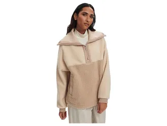 Varley Carmine Relaxed 1/2 Zip Womens Sweatshirt Cool Sand/Light Taupe : XXS, Fleece/Polyester