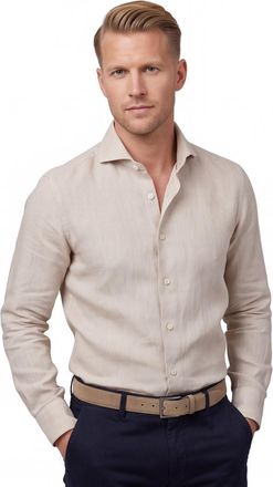John Miller Overhemd John Miller Slim Fit beige