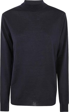 Maison Margiela Trui met ronde hals - Dames - Ronde hals truien - Blauw - M - Wol - Truien & Vesten