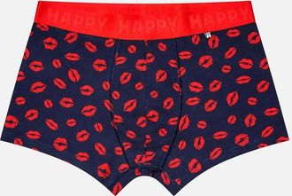 Happy Socks Mens Kisses Boxer Trunk, Navy - Red - Size: 33/32/32