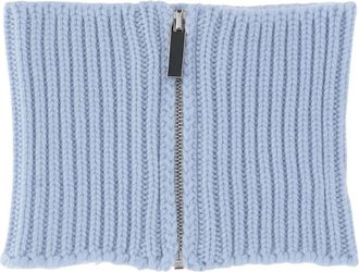 SA SU PHI Kasjmier Nekwarmer Rits Sluiting Geribbeld Ontwerp - Dames - Wintersjaals - Blauw - ONE Size - Kasjmier - Accessoires