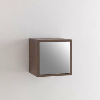 TFT Home Furniture Tft Home Furniture - Pensile da Soggiorno 1 Anta 34x27x34 cm Specchio tft Marte Pietra Marrone