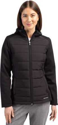 Cutter & Buck Evoke Hybrid Softshell Full Zip Womens Hooded Long SleeveJacket