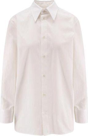 Saint Laurent Witte Knoopshirt Gemaakt in Itali&euml; - Dames - Overhemden - Wit - XS - Katoen - Overhemden