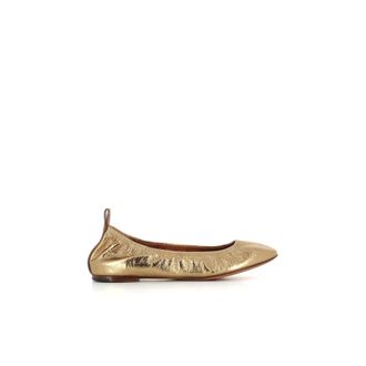 Lanvin Ballerinas, female, Beige, Size: 7 US The Ballerina Flat In Metallic Leather