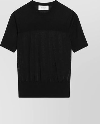 Sportmax crew neck viscose and wool t shirt