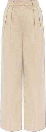 Anine Bing Lou Broeken - Dames - Wijde Broeken - Beige - S - Katoen - Broeken