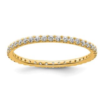 Diamond2Deal 14k Yellow Gold Lab Grown Diamond Eternity Wedding Band Ring 1/2Ct Clarity- VS Color- D-E