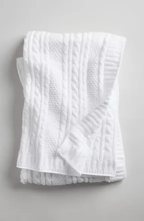 Nordstrom Cable Knit Baby Blanket in White at Nordstrom