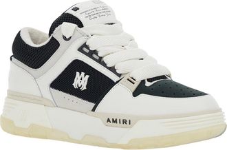 Amiri Mens Sneakers White-Black Calf Leather Trainers White/black