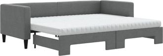 vidaXL Vidaxl - Sof&aacute; Cama Nido Con Colch&oacute;n Tela Gris Oscuro 80x200 Cm