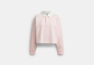 Coach Horse And Carriage Striped Rugby Polo In Organic Cotton