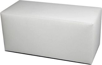 Dmora Dmora - Puf Bucuresti, Sillón multiusos, Puf, Puf reposapiés, Made in Italy, 90x40 h42 cm, Blanco