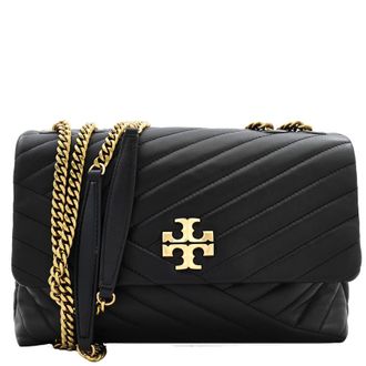 Tory Burch Black Chevron Kira Convertible Shoulder Bag