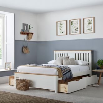 Bedmaster Chester White Wooden Bed | Size: Single