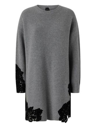 Pinko long sleeves wool dress - women - Nylon/Wool - M - Grey