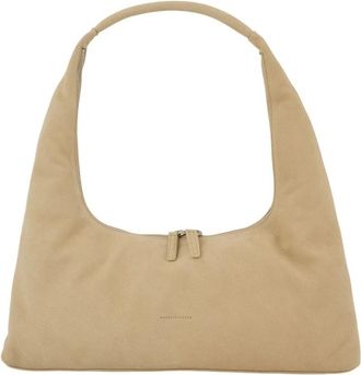 Marge Sherwood Neutrale Leren Schoudertas met Bovenhandvat - Dames - Schoudertassen - Beige - ONE Size - Katoen - Tassen