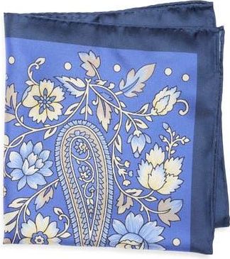 Robert Graham Paisley Floral Pocket Square in Navy/Yellow at Nordstrom Rack