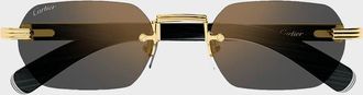 Cartier Men & apos;s Rimless Titanium Rectangle Sunglasses