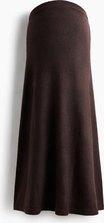 H&M MAMA Ausgestellter Strickjupe - Brown