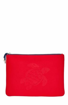 Vilebrequin Turtle Neoprene Zipped Beach Pouch in Coquelicot at Nordstrom