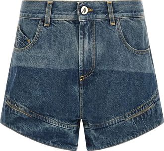 The Attico Blauwe Denim Shorts - Dames - Denim shorts - Blauw - W26 - Denim - Korte Broeken