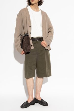 Bottega Veneta Creased Shorts, Mens, Green
