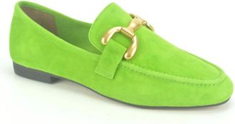 Bibi Lou Groene Su&egrave;de College Platte Schoenen - Dames - Loafers - Groen - 38 EU - Su&egrave;de - Schoenen