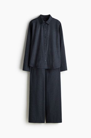 H&M Pyjama aus Baumwollflanell - Blue