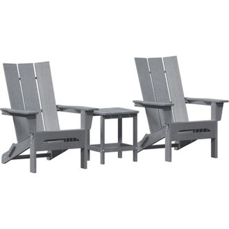 vidaXL vidaXL Garden Lounge Furniture 3 pcs Light Grey 38 x 38 x 46cm Plastic