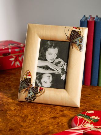 Silvia Furmanovich Butterflies Marquetry Wood Photo Frame
