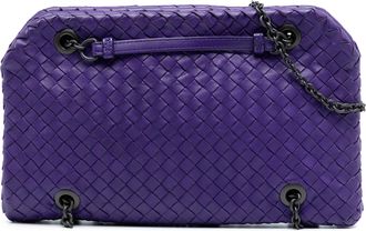 Bottega Veneta Purple Nappa Intrecciato Duo Shoulder Bag